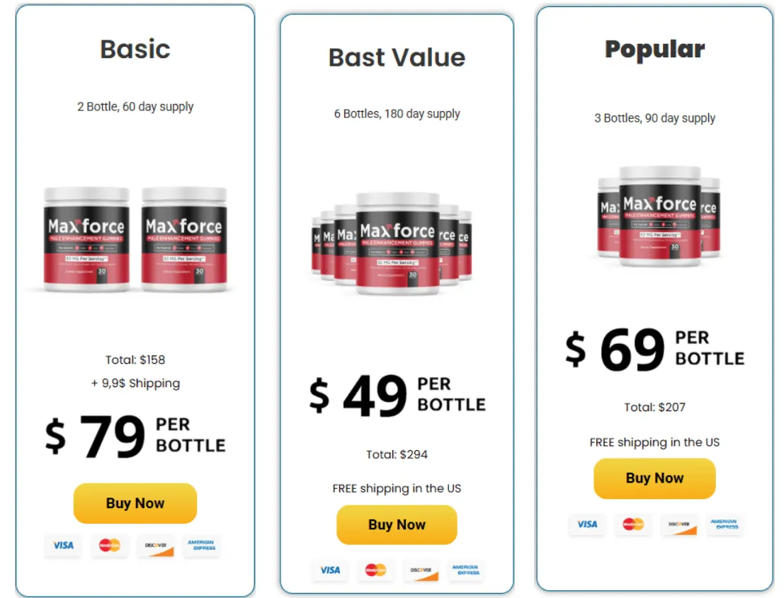 Order Max Force Male Enhancement Supplement